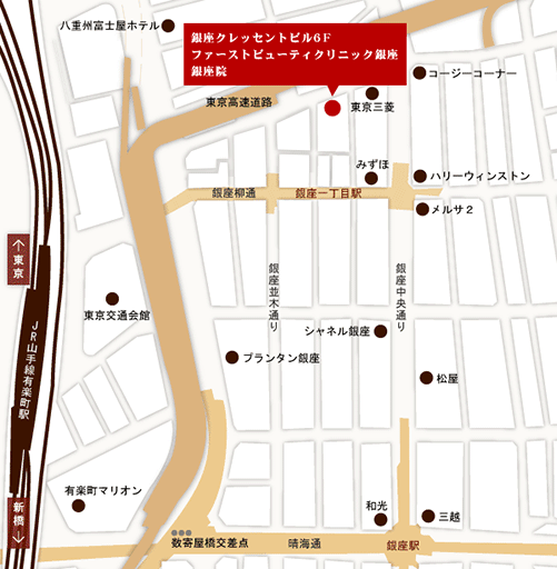 FBCメンズクリニック 東京銀座院 地図